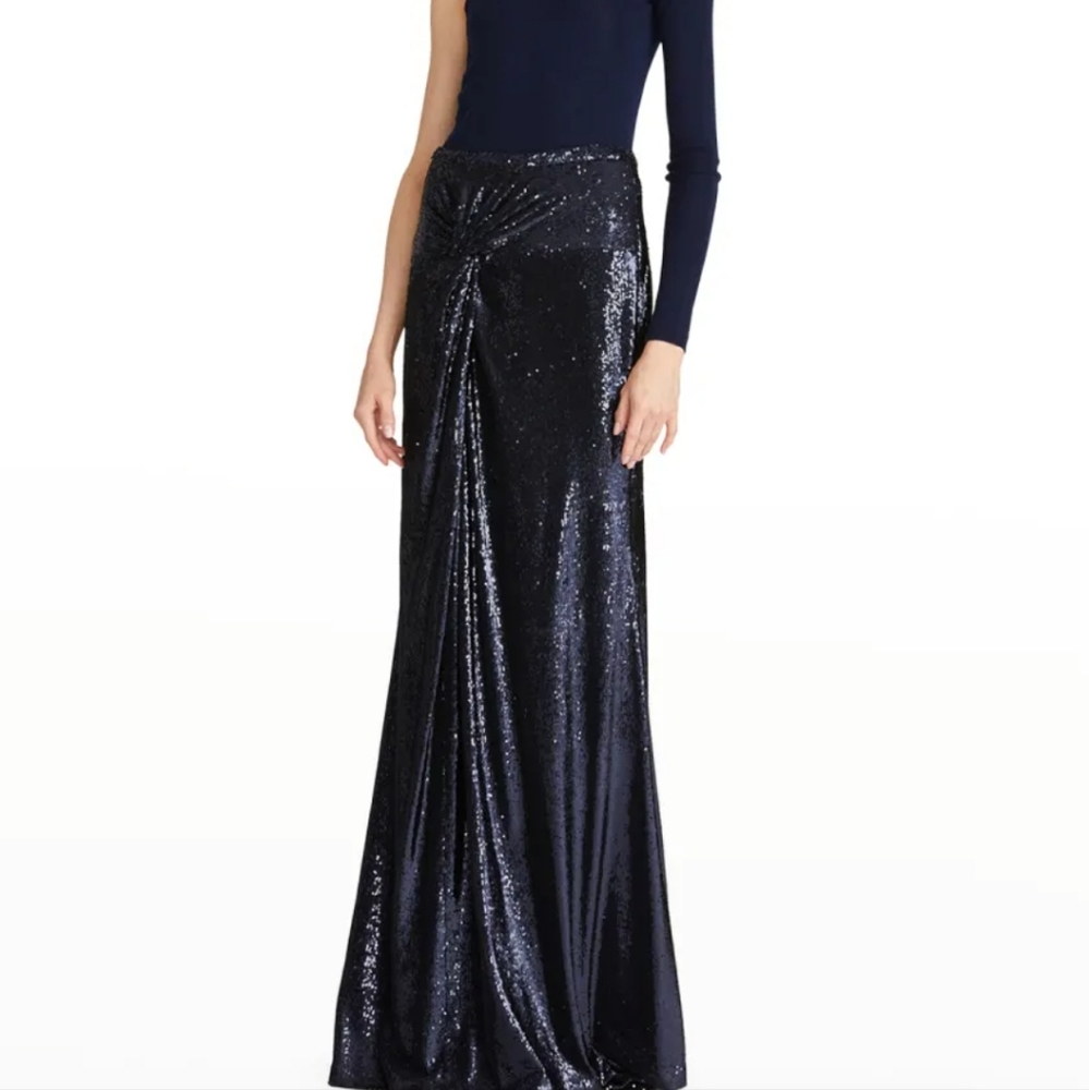 HALSTON Desi Long Sequin Twist Skirt Brand new with tag